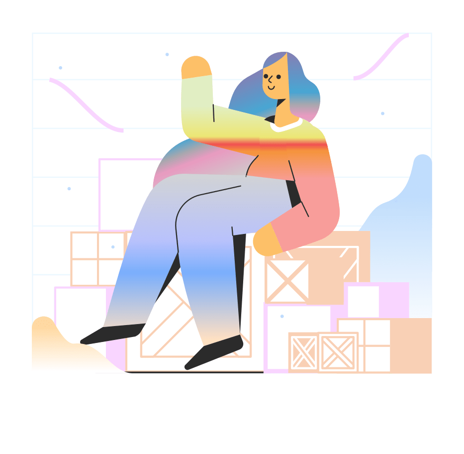 Illustration of a student working