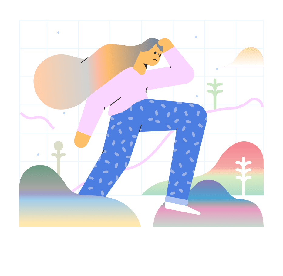 Illustration of a person climbing